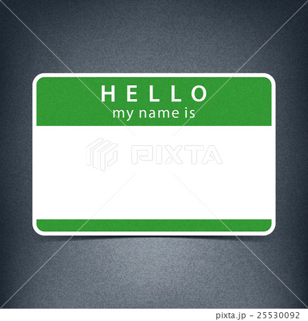 Blank name tag sticker HELLO 25530092