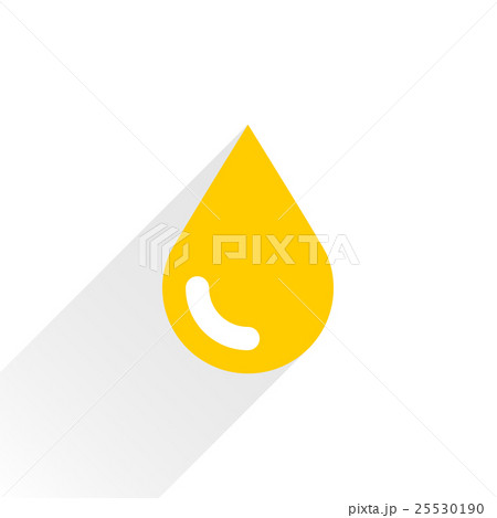 Yellow color drop icon with gray long shadow Yellow color drop icon with gray long shadow 25530190