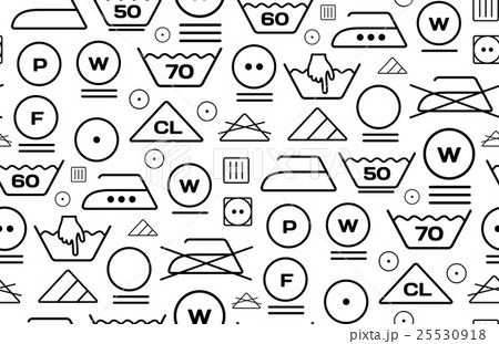Pattern created from laundry washing symbols on a 25530918