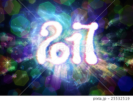 Happy new year 2017 isolated numbers written with 25532519