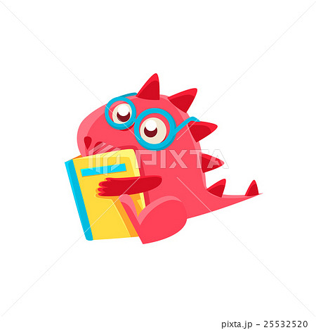 Red Dragon Reading A Book Illustration 25532520