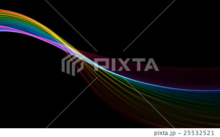 abstract rainbow wavy smoke flame over black 25532521
