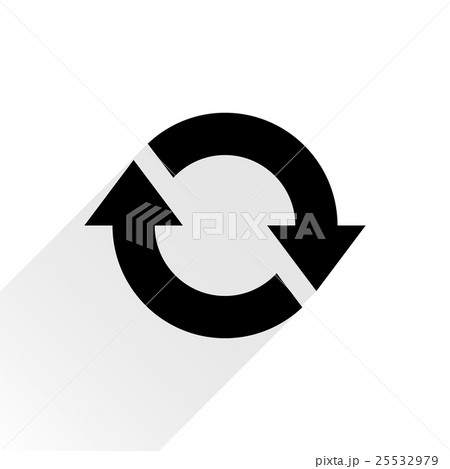 Black arrow icon reload sign on white background 25532979