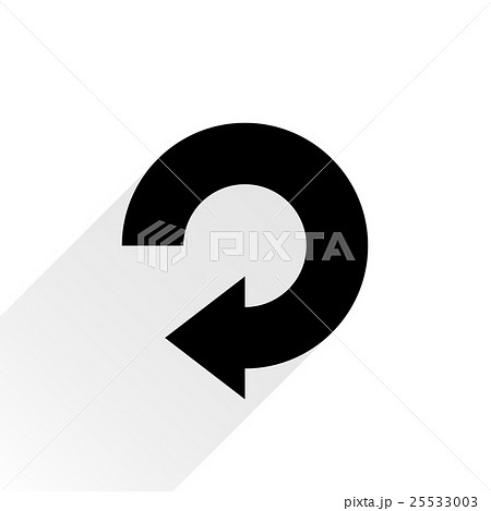 Black arrow icon repeat sign on white background 25533003