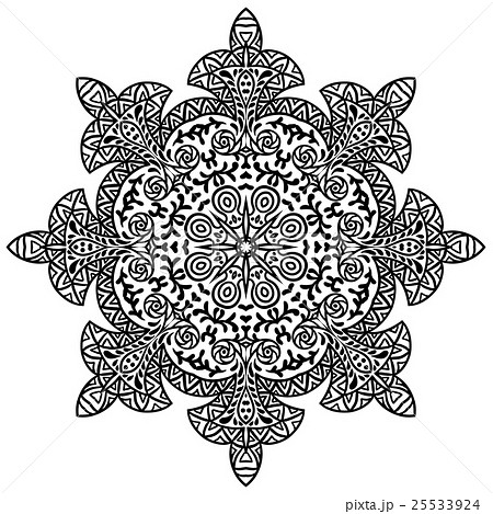 Indian ethnic round ornament. Mandala. Hand drawn 25533924