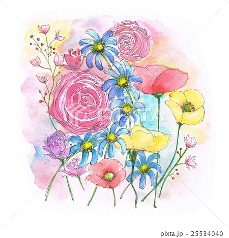 お花のプレゼントのイラスト素材 25534040 Pixta