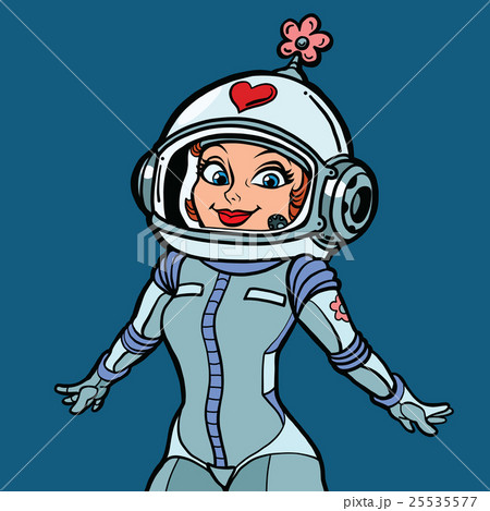 Beautiful romantic woman astronaut 25535577