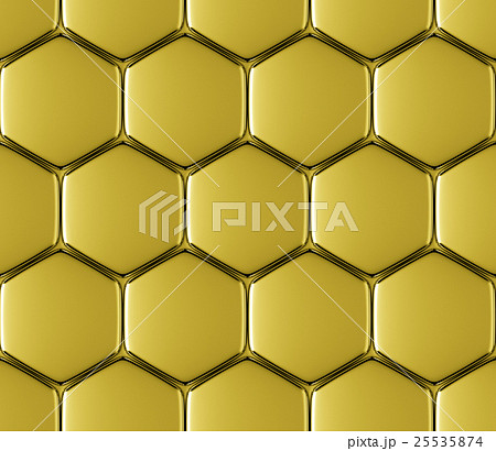 Golden metal surface of hexagons seamless 25535874