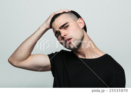 Man gather his brows. Man gather his brows. 25535970