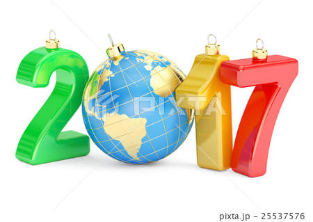 Happy New Year 2017 concept, 3D rendering Happy New Year 2017 concept, 3D rendering 25537576