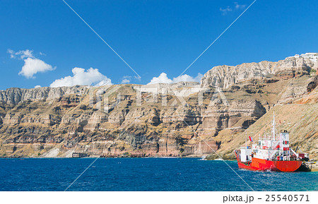 Santorini island view from the sea Santorini island view from the sea 25540571