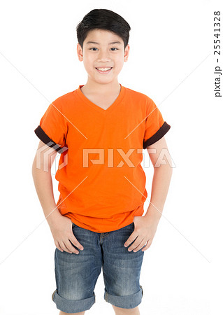 Photo of adorable young happy asian boy looking at camera Photo of adorable young happy asian boy looking at camera 25541328