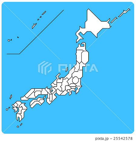 シンプルな日本略地図 02のイラスト素材