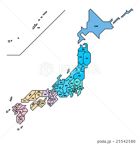 シンプルな日本略地図 04のイラスト素材 25542580 Pixta