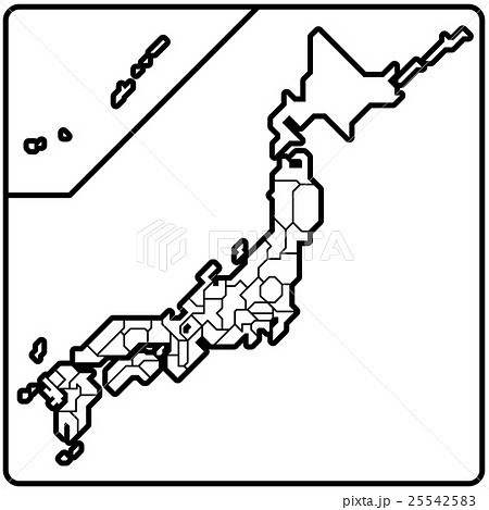 シンプルな日本略地図 11のイラスト素材 25542583 Pixta