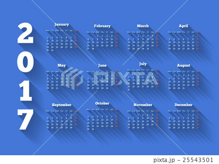 Calendar on 2017 year in modern flat design 25543501