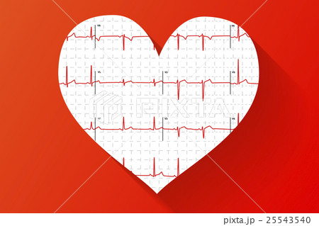 Human electrocardiogram in heart shape Human electrocardiogram in heart shape 25543540