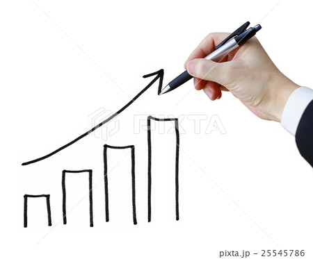 棒グラフを書くビジネスマン 25545786
