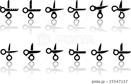 scissors icons with reflection scissors icons with reflection 25547137