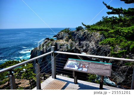 東北・三陸・碁石海岸　雷岩・乱曝谷展望台より雷岩を望む（１） 25551201