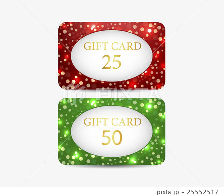 Gift card. Set of shiny gift cards. Gift card. Set of shiny gift cards. 25552517