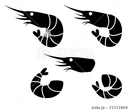 Shrimp and prawn icons, vector object 25553868