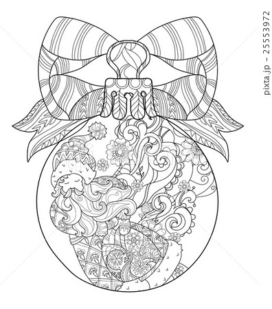 Vector cute christmas fairy tale town doodle. 25553972