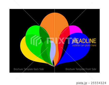 Brochure template design with colorful curve eleme 25554324