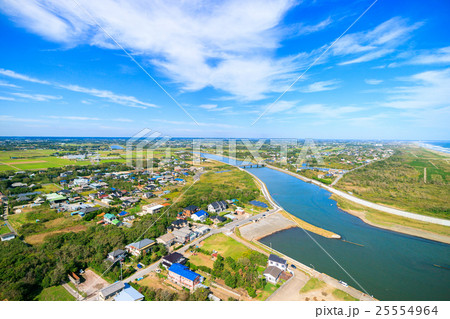 栗山川河口周辺を空撮 25554964