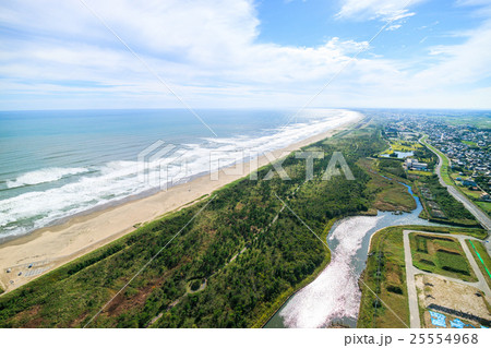 栗山川河口周辺を空撮 25554968