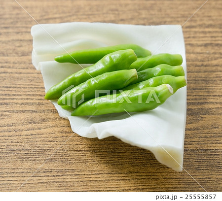 Fresh Chili Pepper on A Cabbage Leaf 25555857