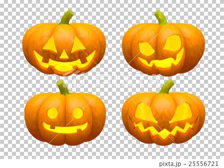 ハロウィンカボチャ 4種類 背景透明png のイラスト素材