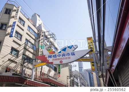 名古屋市都市風景 名駅四交差点 柳橋中央市場 西柳錦商店街 看板 名古屋市都市風景 名駅四交差点 柳橋中央市場 西柳錦商店街 看板 25560562