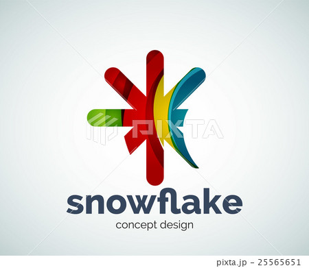 Vector Christmas snowflake logo template 25565651