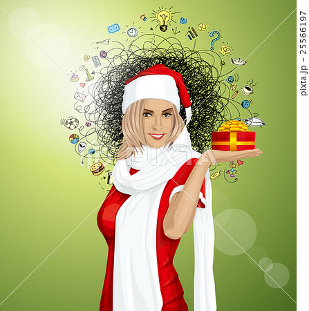 Vector Woman Waiting For Christmas 25566197