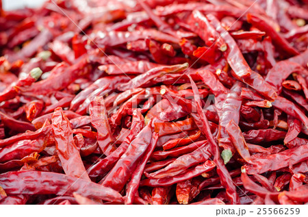 Dried red hot chilli peppers Dried red hot chilli peppers 25566259