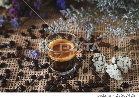 hot coffee on coffe mug hot coffee on coffe mug 25567428