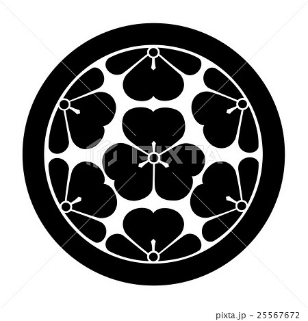 長宗我部氏　丸に七つ酢漿草 25567672