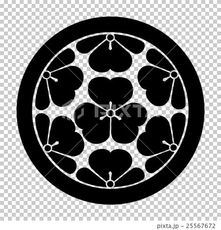 長宗我部氏　丸に七つ酢漿草 25567672