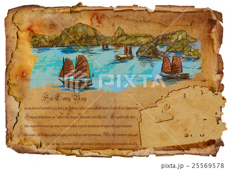 Vietnam - Ha Long Bay. Hand drawing. 25569578