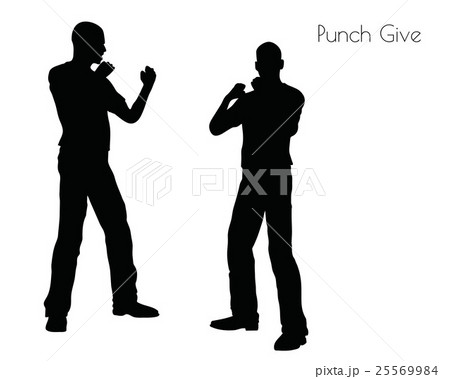 Punch Give pose on white background Punch Give pose on white background 25569984