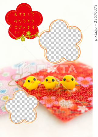 ひよこ３兄弟フォトフレーム年賀状 25570375