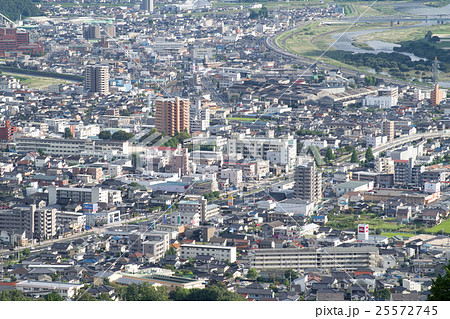 広島市安佐北区の中心街の街並みの写真素材