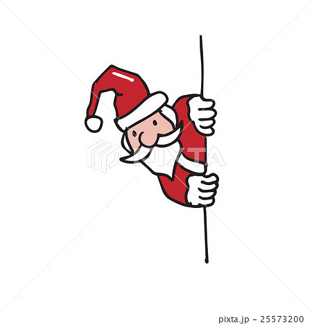 Santa behind the wall cartoon drawing Santa behind the wall cartoon drawing 25573200