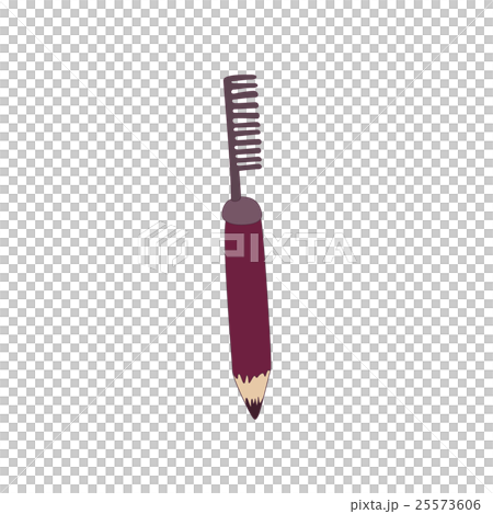 Cosmetic pencil with comb icon, cartoon style 25573606