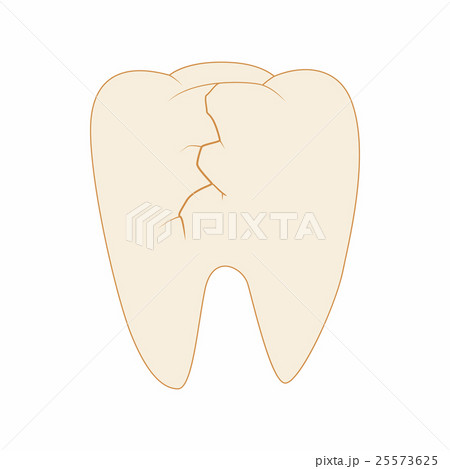 Cracked tooth icon, cartoon style 25573625