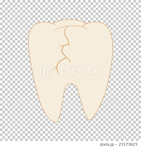 Cracked tooth icon, cartoon style 25573625