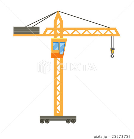 Orange hoisting crane icon, cartoon style Orange hoisting crane icon, cartoon style 25573752