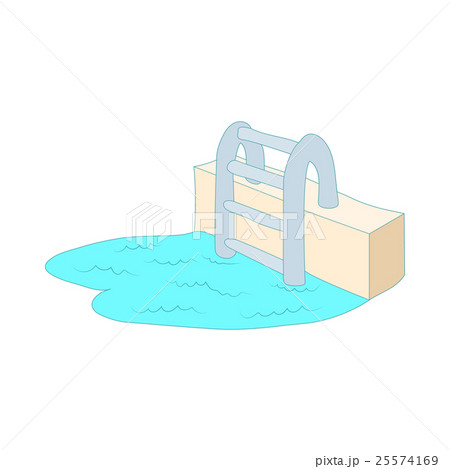 Swimming pool ladder icon, cartoon style 25574169