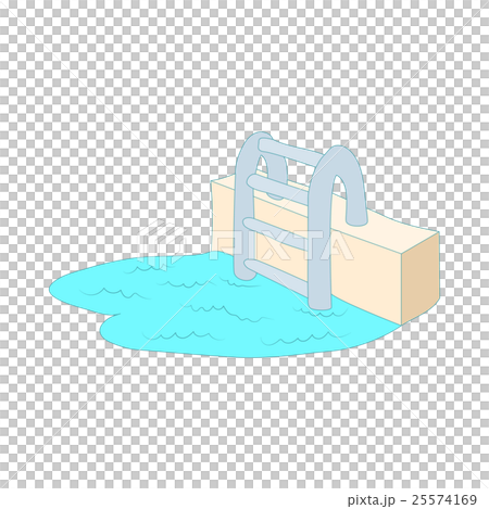 Swimming pool ladder icon, cartoon style 25574169
